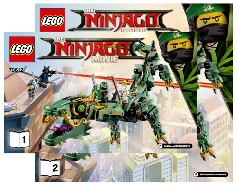 70612 Green Ninja Mech Dragon - Certified Used, 100% Complete LEGO Ninjago Movie Set - Image 2