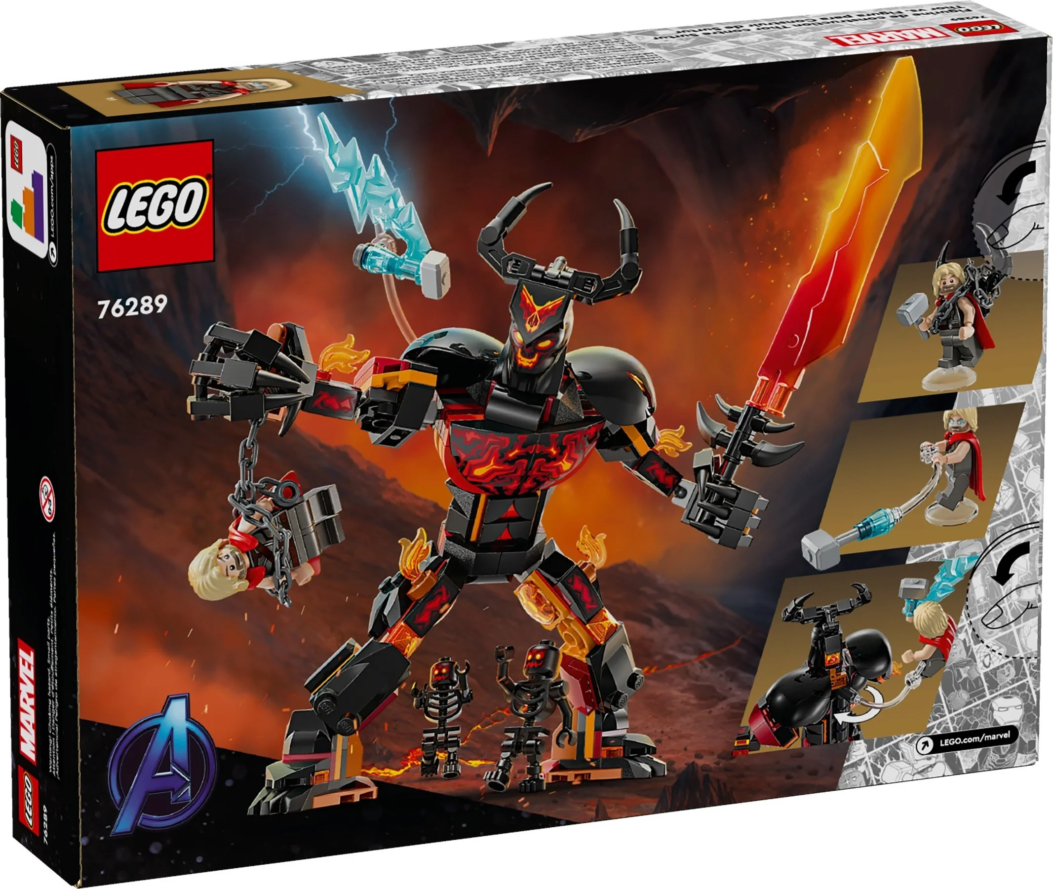 76289 Thor vs. Surtur Construction Figure - New LEGO Marvel Set - Image 2
