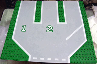 Baseplate, Road 32 x 32 with 3 Driveways and Set 6571 Pattern