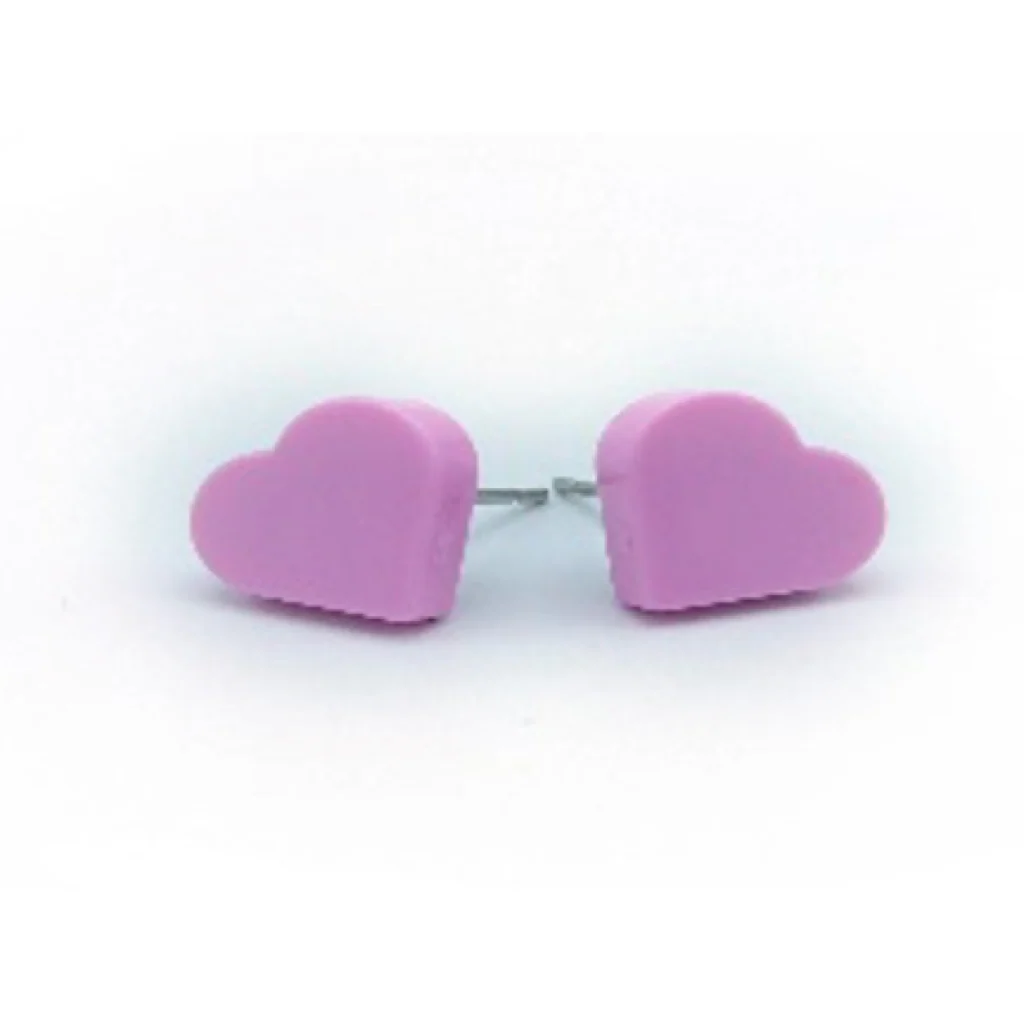 Heart Studs Earrings - Custom LEGO Jewelry - Image 2